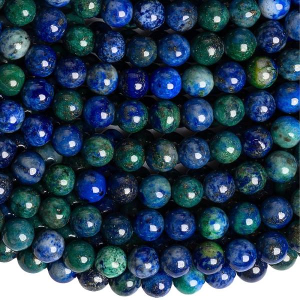 Lapis lazuli �s krizokolla gy�ngy�k 4,5 mm zsin�r