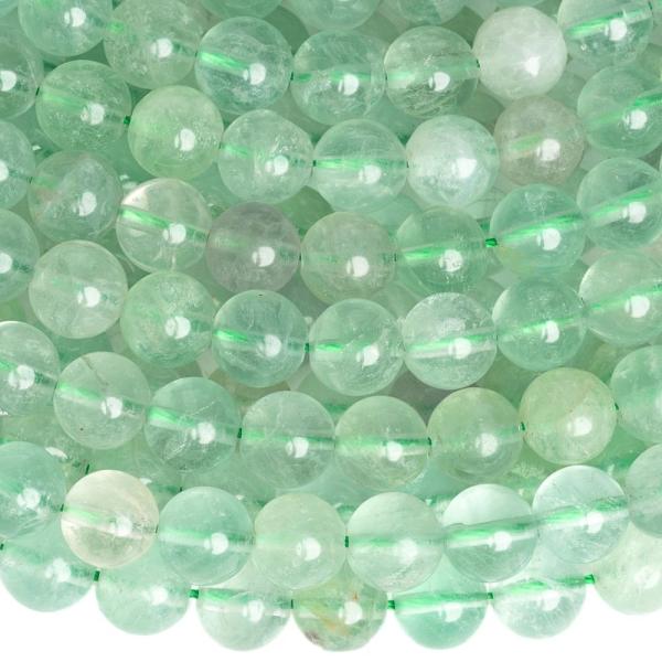 Fluorit z�ld gy�ngy�k 8 mm zsin�r