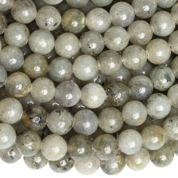 Labradorit sz�rke gy�ngy�k 8 mm zsin�r