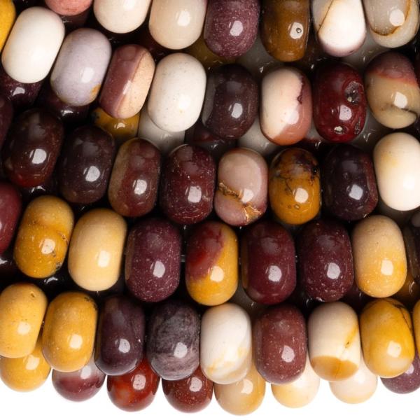 Mookait j�spis gy�ngy�k 6x8 mm vastag rondell�k f�lhossz� zsin�r