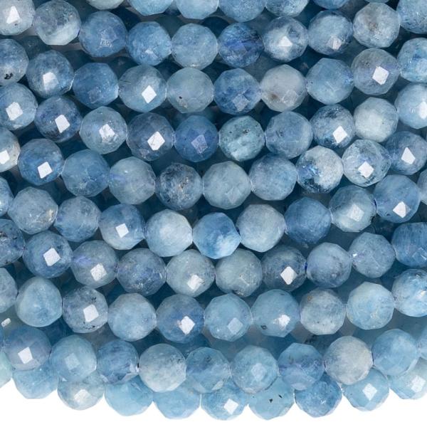 Akvamarin s�t�tk�k gy�ngy�k 4 mm csiszolt f�lhossz� zsin�r