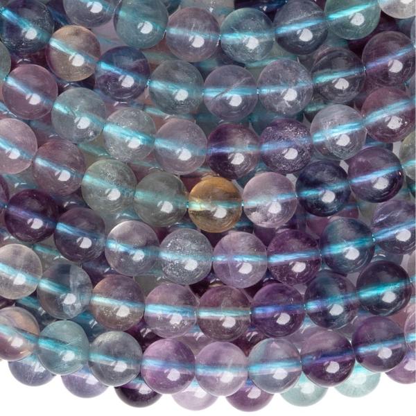 Fluorit gy�ngy�k 7,5 mm A min�s�g f�lhossz� zsin�r