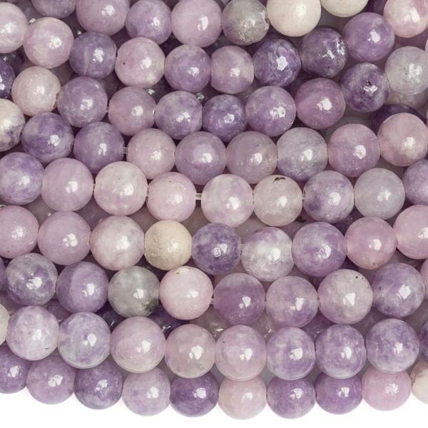 Lepidolit gy�ngy�k 4 mm vil�gos zsin�r