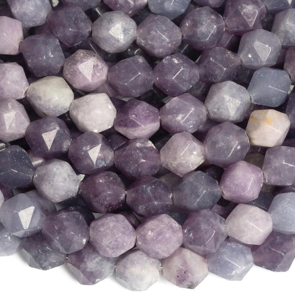 Lepidolit gy�ngy�k 10 mm vil�gos bicone csiszol�s zsin�r