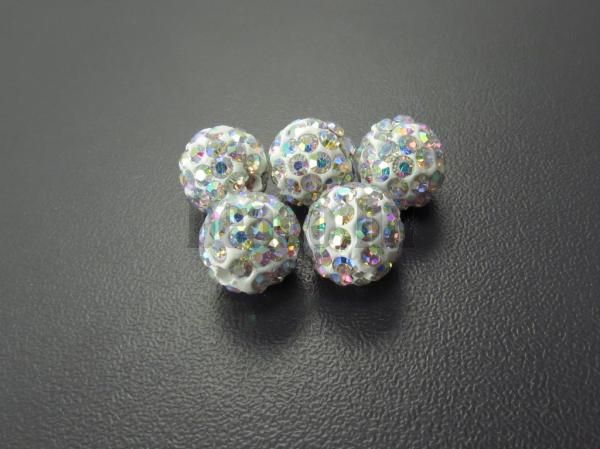 Shamballa gyngy 10 mm tltsz kristly hologram 5 db