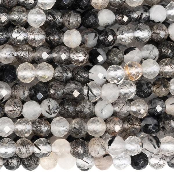 Krist�ly turmalinnal gy�ngy�k 3 mm csiszolt zsin�r