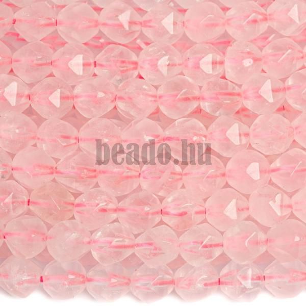 Rzsakvarc gyngyk 6 mm bicone csiszols zsinr