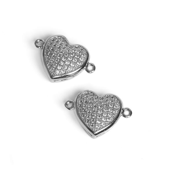 Sz�v k�zdarab dombor� ez�st feh�r cirkonnal