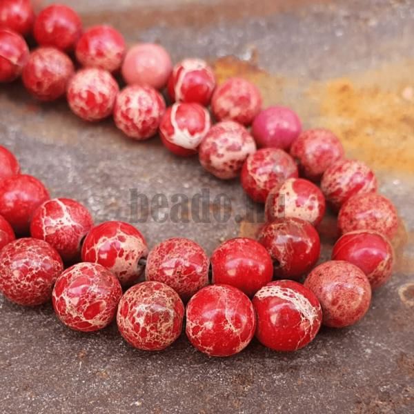 Regalit jspis gyngyk 8 mm piros zsinr