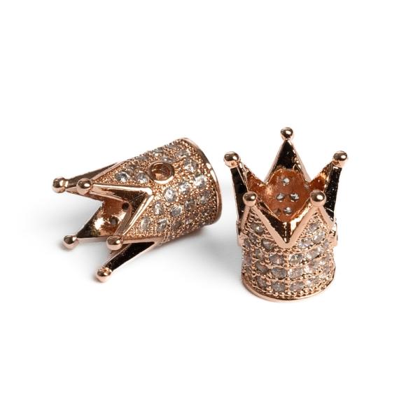 Korona k�zdarab r�zsaarany feh�r cirkonnal