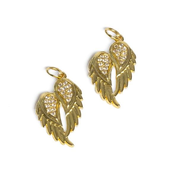 Angyalsz�rnyak med�l arany feh�r cirkonnal