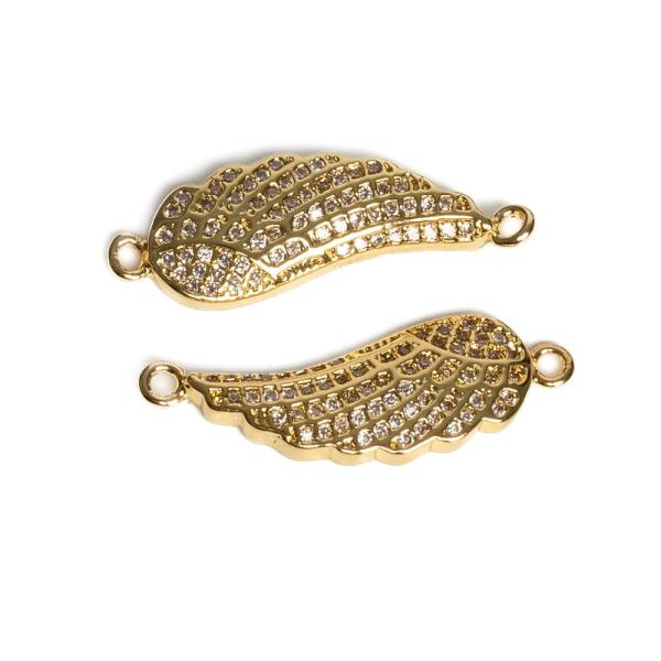 Nagyobb sz�rny k�zdarab arany feh�r cirkonnal