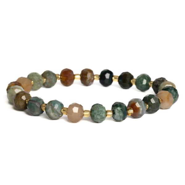 Kark�t� indiai ach�t 6x8 mm csiszolt rondell�k rokaival