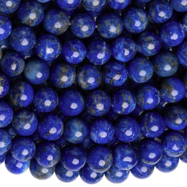 L�pisz lazuli Afganiszt�n gy�ngy�k 7 mm A-oszt�ly� f�lhossz� zsin�r