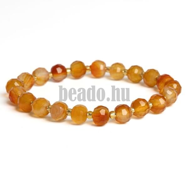 Karkt karneol 6x8 mm csiszolt rondellk rokaival