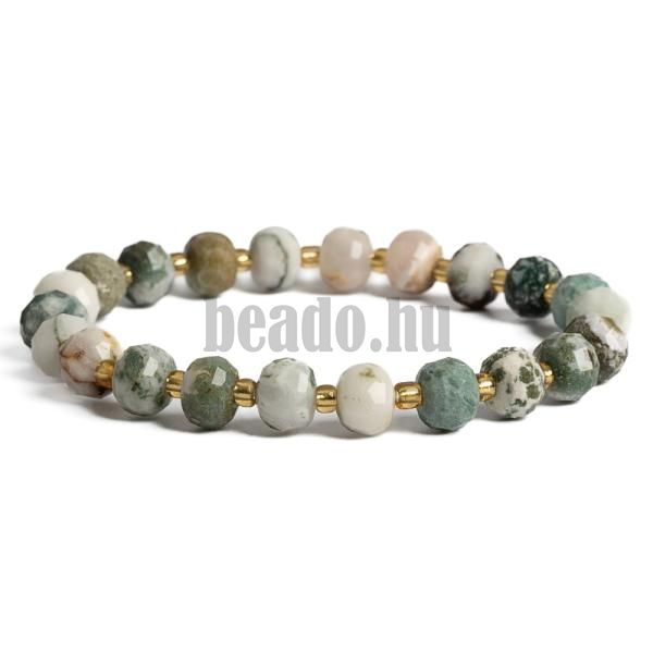 Karkt faacht 6x8 mm csiszolt rondellk rokaival