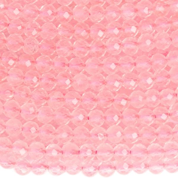 Madagaszk�ri r�zsakvarc 3 mm csiszolt zsin�r