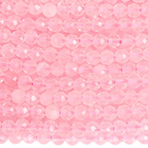 Madagaszk�ri r�zsakvarc s�t�tr�zsasz�n gy�ngy�k 2,5 mm csiszolt zsin�r