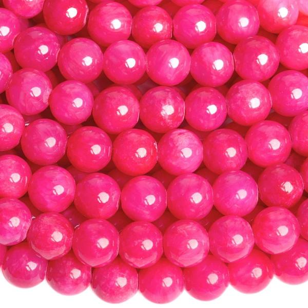 Jadeit gy�ngy�k 8 mm kokt�lcseresznye zsin�r