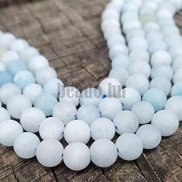 Akvamarin gyngyk 6 mm matt  zsinr