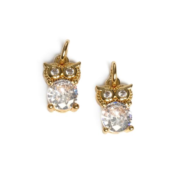 Baglyocska nagyob med�l arany feh�r cirkonnal