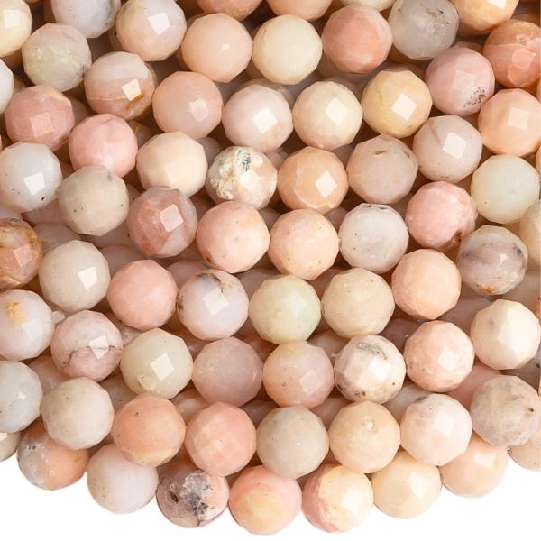 Op�l r�zsasz�n gy�ngy�k 6 mm csiszolt f�lhossz� zsin�r