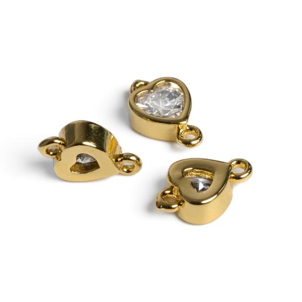 Sz�v k�zdarab arany feh�r cirkonnal