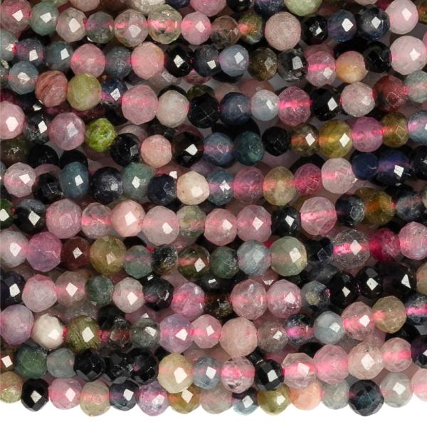 Turmalin mix sz�nek gy�ngy�k 2  mm csiszolt zsin�r