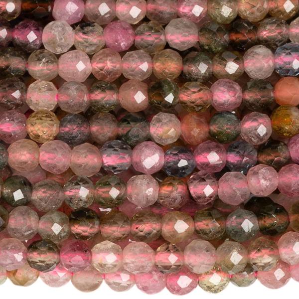 Turmalin mix sz�nek gy�ngy�k 3 mm csiszolt zsin�r