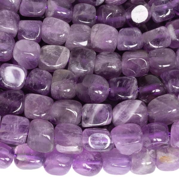 Ametiszt gy�ngy�k 6�6 mm, dobcsiszolt szab�lytalan kock�k, sz�l