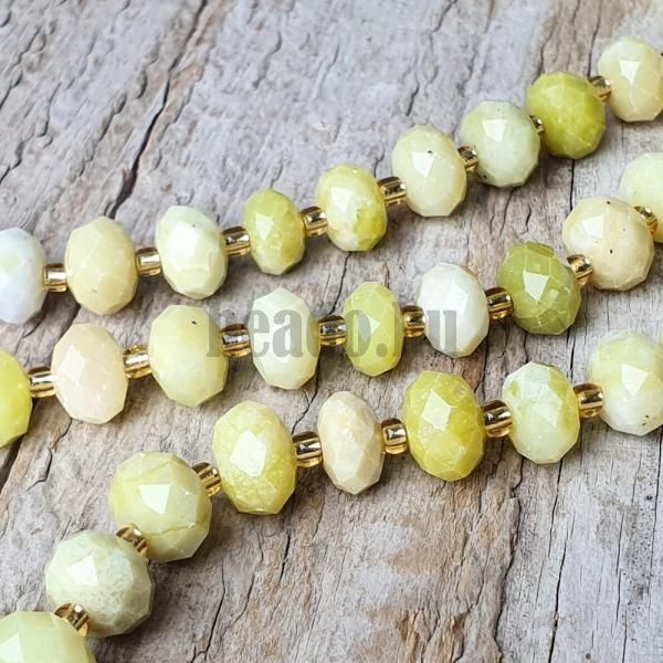Jadeit Cauliflower gyngyk 6x10 mm rondellk csiszolt flhosz zsinr
