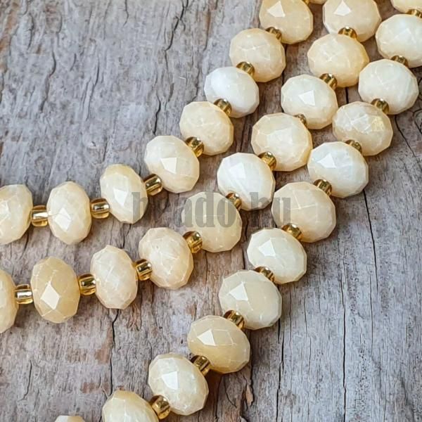 Jadeit vilgossrga gyngyk 6x10 mm rondellk csiszolt flhosz zsinr