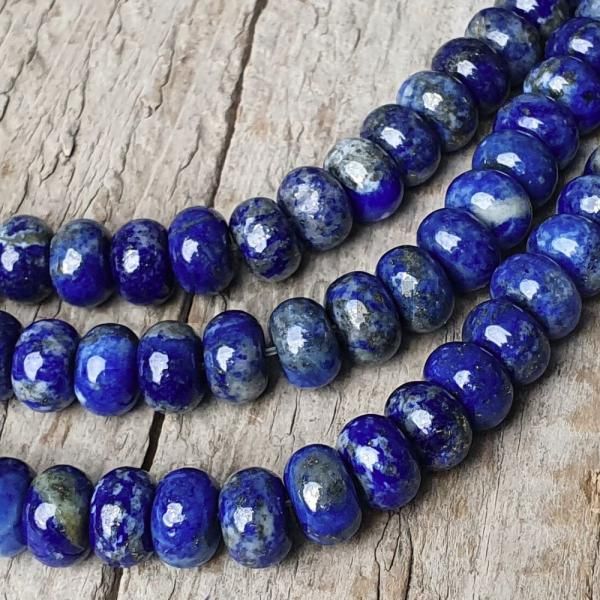 Lpisz lazuli gyngyk 5x8 mm vastag rondellk flhossz zsinr