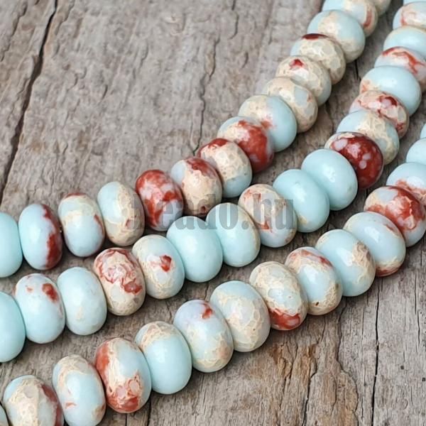 Jspis aqua terra gyngyk 5x8 mm vastag rondellk flhossz zsinr