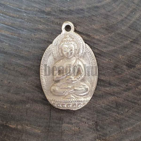 Buddha fém medál nagyobb antik ezüst