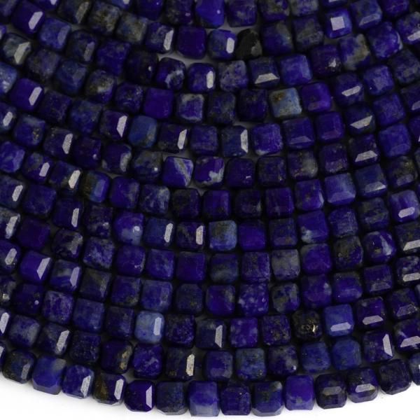 Lpisz lazuli gyngyk 3,5 mm kockk csiszolt flhossz zsinr