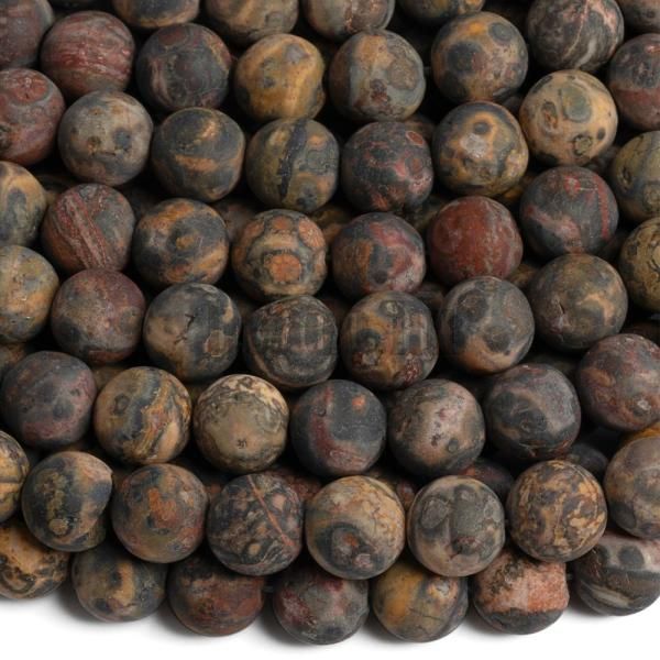 Leoprd jspis gyngyk 8 mm matt zsinr