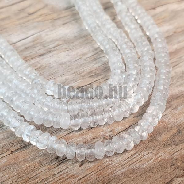 Kristly gyngyk 2x4 mm vastag rondellk flhossz zsinr