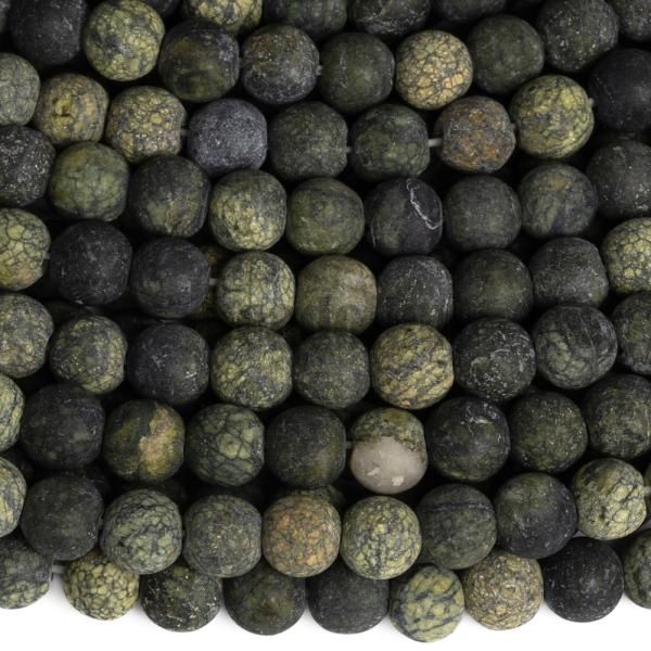 Szerpentin gy�ngy�k 6 mm matt zsin�r