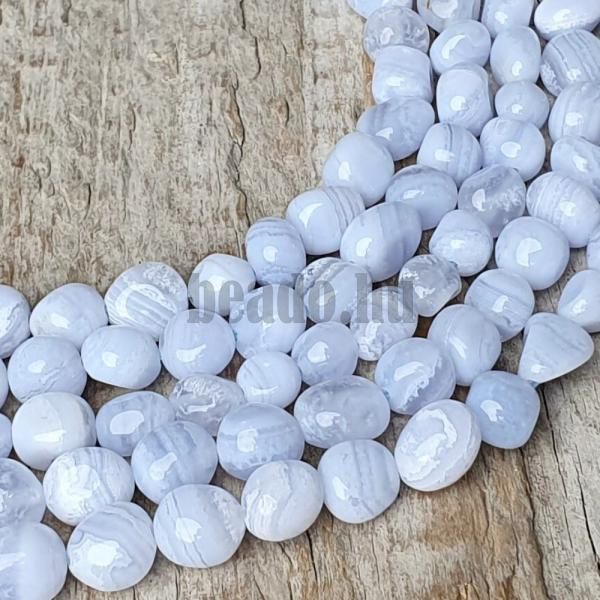 Kalcedon gyngyk nugett 6x8 mm zsinr
