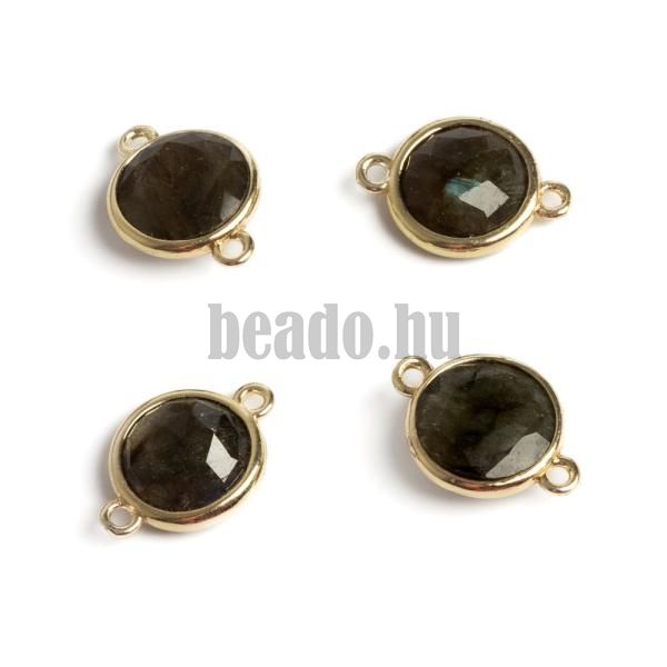 Kztes labradorit 16x12 mm lapos arany kerettel
