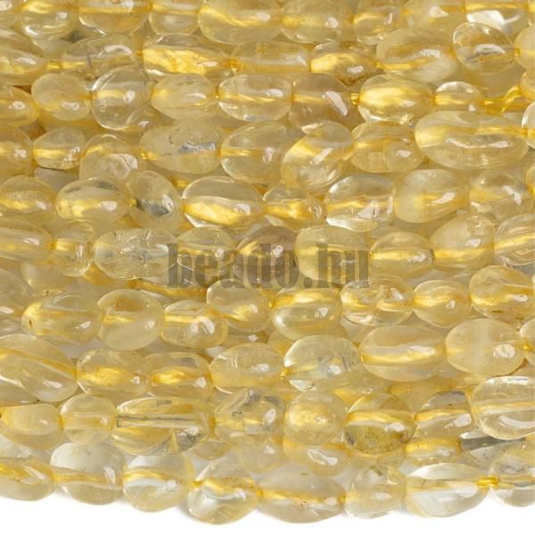 Citromkvarc nyers gyngyszemek 4x6 mm zsinr