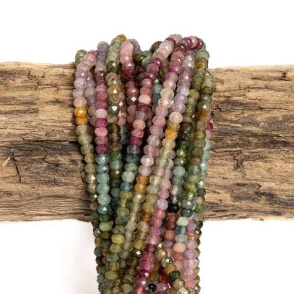 Tbbszn turmalin gyngyk 3x2 mm fnk csiszolt zsinr