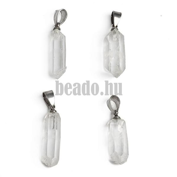 Nagyobb nyers kvarc medl antikezst akasztval rozsdamentes aclbl