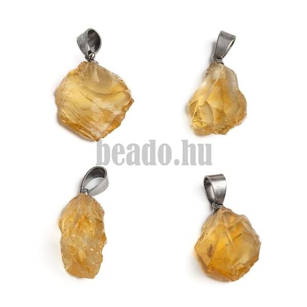 Nagyobb nyers citrin medl antikezst akasztval rozsdamentes aclbl