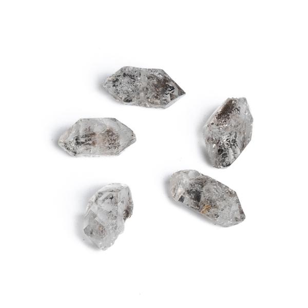 Krist�ly Herkimer diamond gy�ngy szab�lytalan 5 db