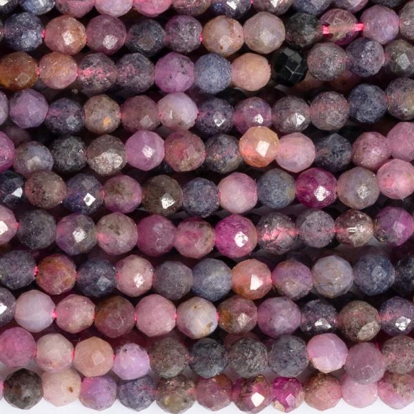 Rubin �s zaf�r gy�ngy�k 2,5 mm csiszolt zsin�r