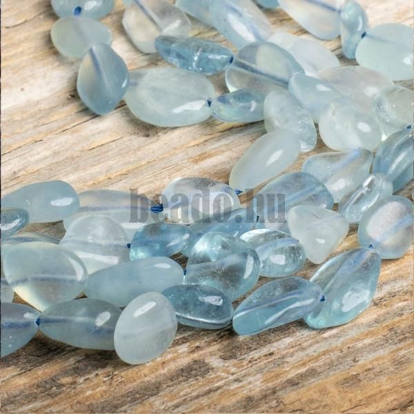 Akvamarin nagyobb nyers gyngyk 8x12 mm flhossz zsinr