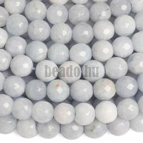 Jadeit gyngyk 8 mm akvamarin utnzat csiszolt zsinr