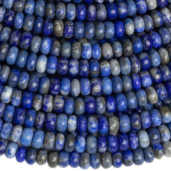 L�pisz lazuli gy�ngy�k 4x2 mm keskeny f�nk f�lhossz� zsin�r